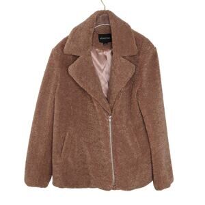 Revolve Mink Pink Dusty Rose Pink Sherpa Teddy Jacket Small